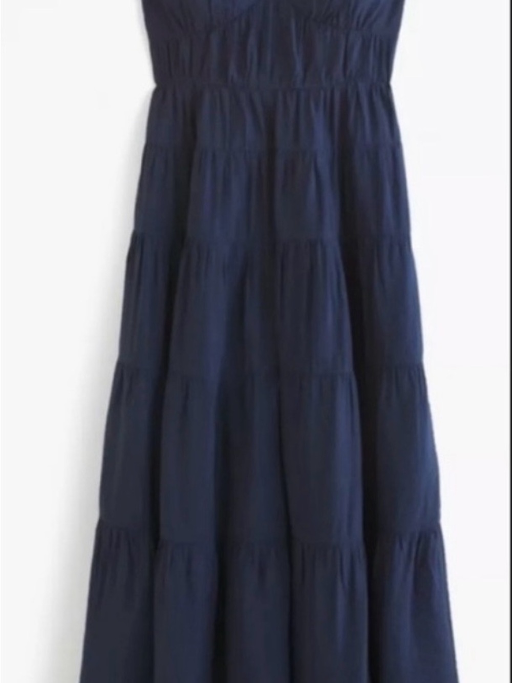 Abercrombie & Fitch Navy Tiered Maxi Dress with Spaghetti Straps - Picture 8 of 8